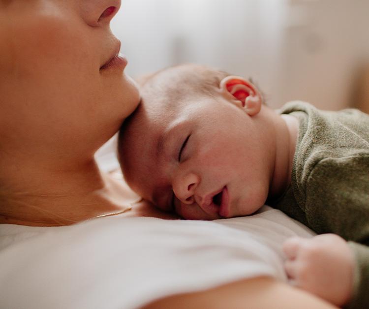 Closeup of newborn baby