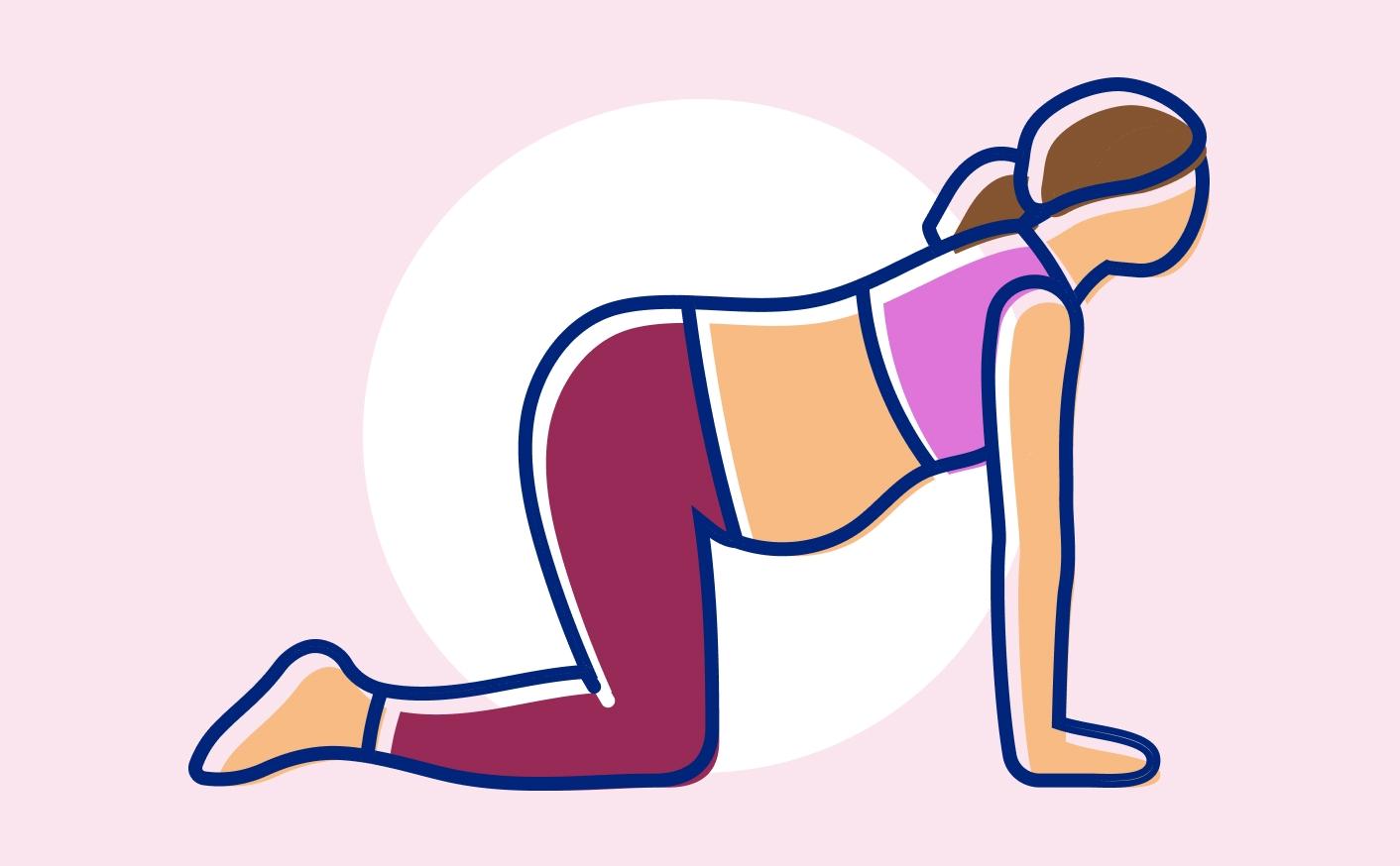 Pregnant woman doing pelvic tilt