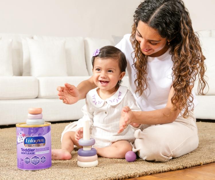 Mom playing with toddler