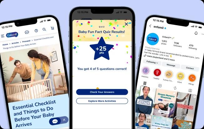Enfamil Mobile App screen showcasing points