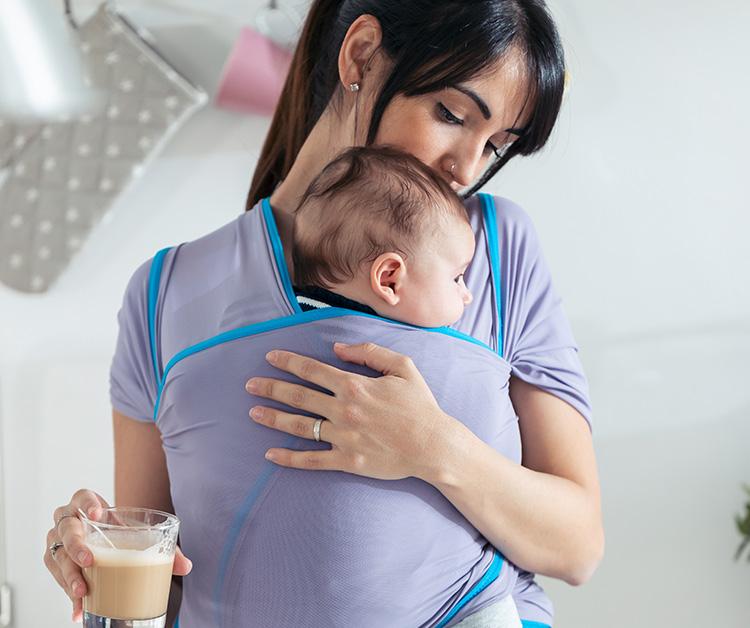 Mother holding her baby