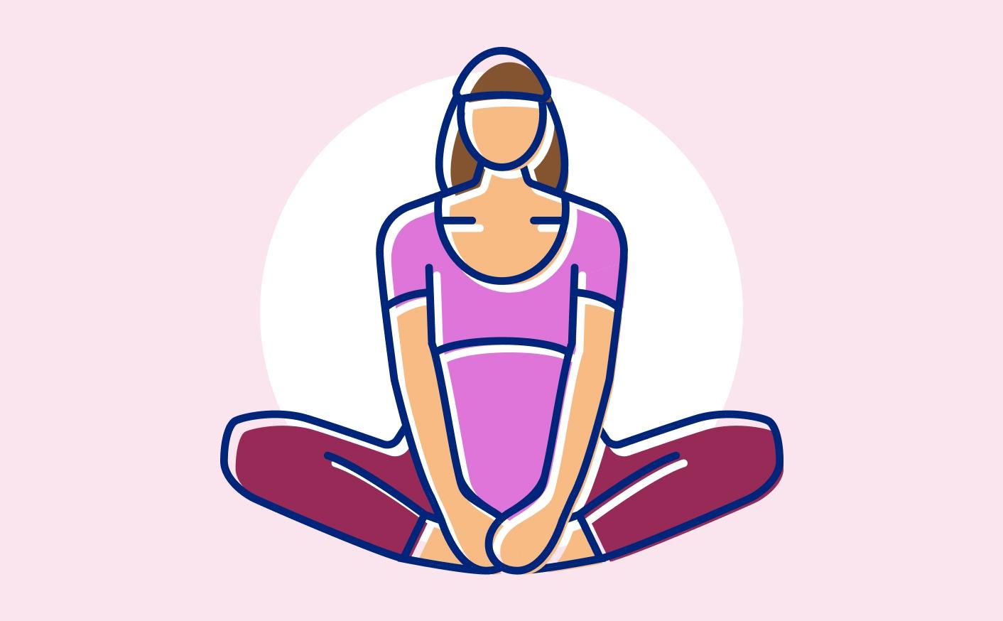 Pregngant woman doing butterfly stretch